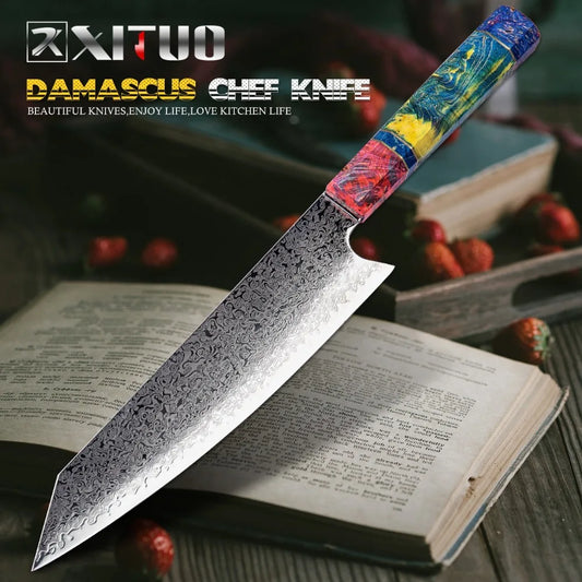 Damascus Kitchen Knife Set