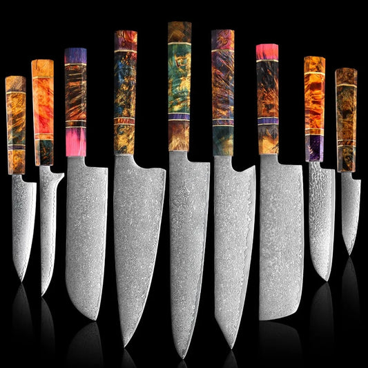 Damascus Kitchen Knife Set