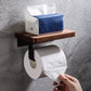 Wooden Shelf Tissue Roll Hanger Bathroom