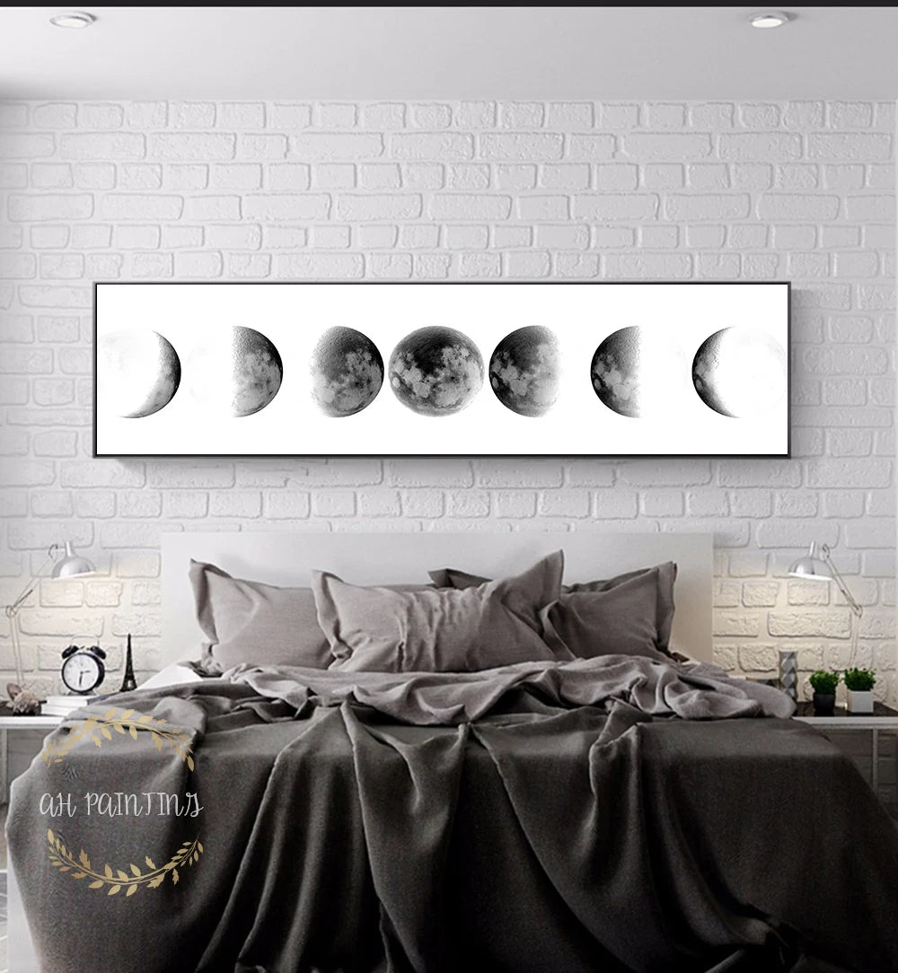 Wall Art Moon Phase Posters for Bedroom Decor