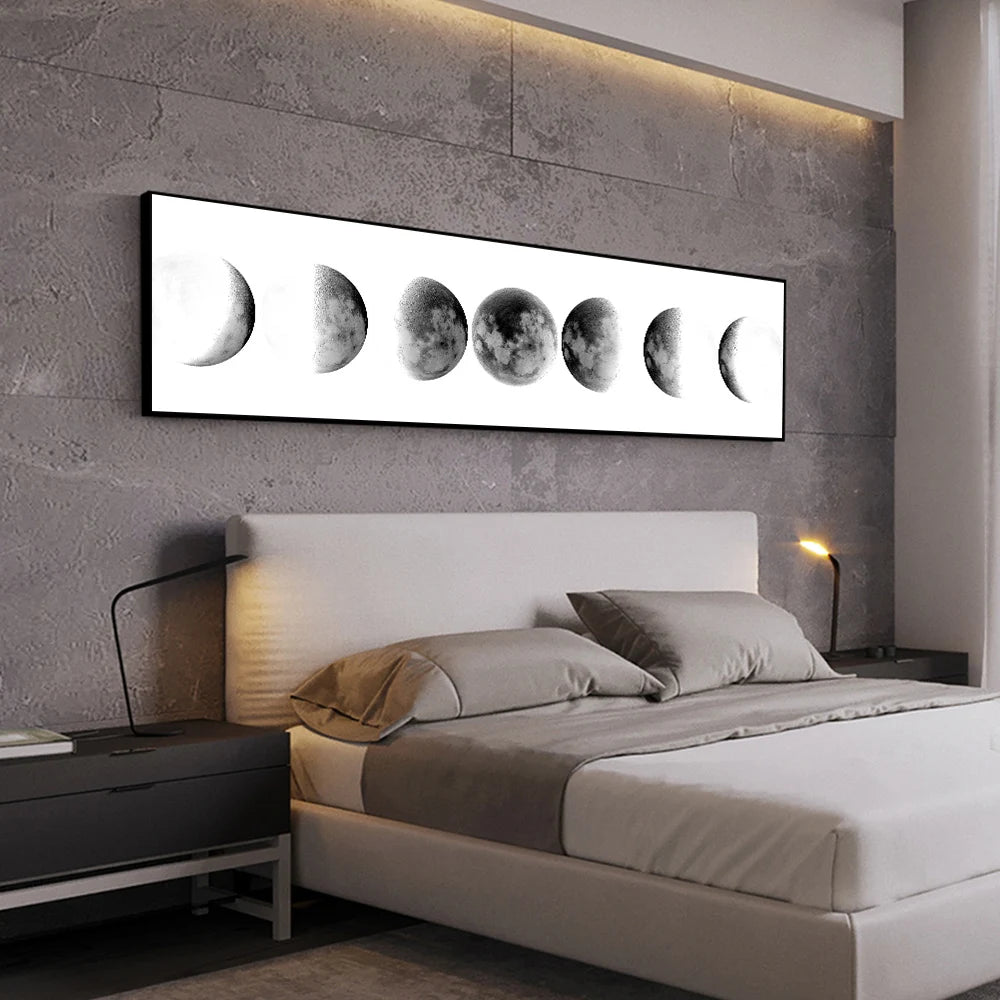 Wall Art Moon Phase Posters for Bedroom Decor